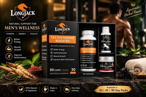 Ayurvedic Oil Cream and Capsules Combo for Men | Herbal Wellness Kit